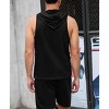 Men's Tracksuit 2 Piece Sleeveless Hooded Workout Tank Top and Shorts Casual Athletic Sports Hoodie Shorts Set - 2 of 4