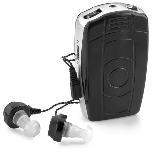 MEDca Digital Personal Sound Amplifier with Single and Double Ear Headphone for Adult, Black - 1 of 4