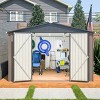 Outdoor Garden Aluminium Frame Tools Storage Shed,Backyard Pet Room,Lockable Doors Metal Garbage Room without Floor Frame-Coolbibila - 2 of 4