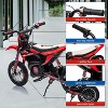 24V Kids Ride On Electric Off-Road Motorcycle,250W Motor 13.6MPH Fast Speed Dirt Bike Motocross,Leather Seat,for Kids Riding Toy, Red - 2 of 4