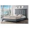 King Hirst Platform Bed Gray - Baxton Studio: Hardwood Frame, No Box Spring Needed, Adult Assembly - image 2 of 2