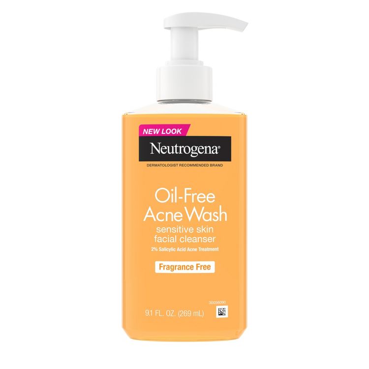 Neutrogena Oil-Free Acne Fighting Face Wash - Fragrance Free - 9.1 fl oz, 1 of 11