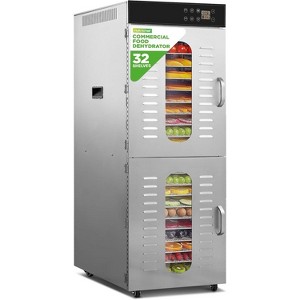 NutriChef 32-Shelf Commercial Food Dehydrator with Digital Timer & Temp Control NCFD32S - Stainless Steel - 1 of 4