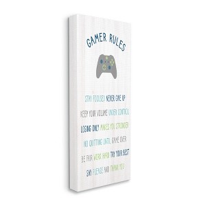 Stupell Industries Gamer Rules Listed Kids Video Game Motivational Phrases, 13" x 30" - 1 of 4