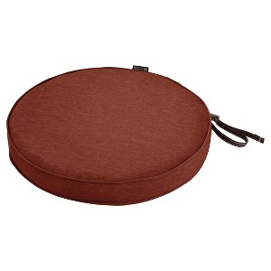 15" x 15" x 2" Montlake Fadesafe Round Patio Dining Seat Cushion Set - Heather Henna Red - Classic Accessories - 1 of 4