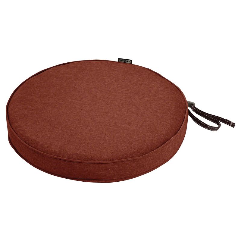 15&#34; x 15&#34; x 2&#34; Montlake Fadesafe Round Patio Dining Seat Cushion Set - Heather Henna Red - Classic Accessories, 1 of 16