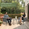 EROMMY 3-piece Patio Bistro Set, Iron Rope Armchairs With Coffee Table, Modern Outdoor Furniture With Thick Cushions - 3 of 4