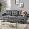 GDFStudio Cancun 82.75" Upholstered and Rubberwood 3 Seater Sofa - 2 of 4