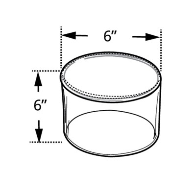 Clear Acrylic Cylinder Container and Riser, 6"W x 6"H