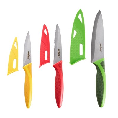 Zyliss 3pc Stainless Steel Knife Set Yellow/Red/Green