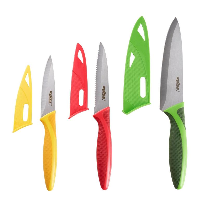 Zyliss 3pc Stainless Steel Knife Set Yellow/Red/Green, 2 of 4