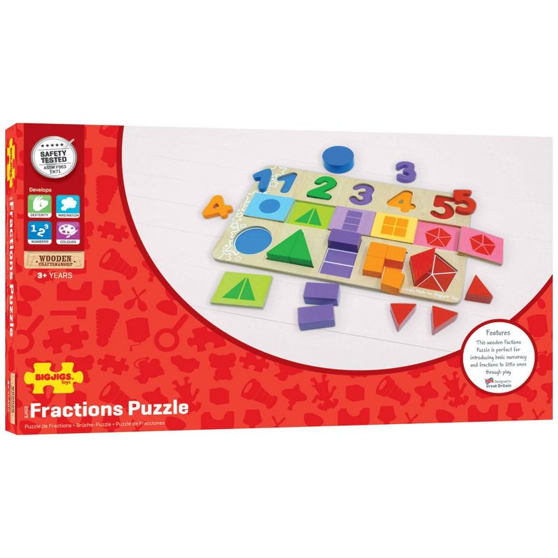 Bigjigs Toys My First Fractions Wooden Educational Toy, 4 of 6