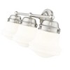 Vaughn 3-Light Vanity Light - Mid-Century Schoolhouse Glass, Dimmable, Damp Rated - 3 of 4