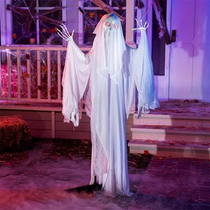 Joyfy 67" Halloween Life Size Animatronics Ghost Outdoor Decor, Sound-Actived Skeleton Haunted House Props with Creepy Sound for Garden Yard Lawn - 1 of 4
