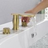 Cobbe Bathroom Faucet 3-Hole Bathroom Sink Faucet with Waterfall Spout 2-Handle Matte Black - 3 of 4