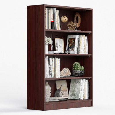 Grungis Decorative Bookshelf with 4 Shelf,Tall Bookcase Display Shelves with Free Standing Design,Modern Bookshelf for Living Room