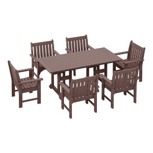 WestinTrends Malibu 7-Piece HDPE Outdoor Dining Patio Table and Chairs Set - 1 of 4