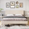 Queen Size Bed Frame with Velvet Upholstered Headboard, Platform Bed with Solid Wood Slats Support - 3 of 4