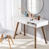 42" Mid-Century Modern Writing Desk, Computer Desk with Drawer & Open Storage, Small Vanity Desk for Home Office - 4 of 4