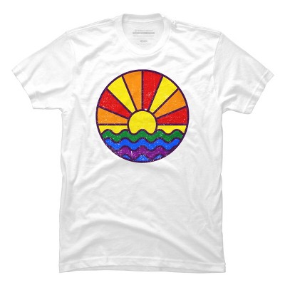 Design By Humans Summer LGBTQIA+ Pride Sunset Ocean By krobilad T-Shirt