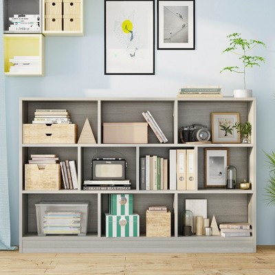 Famapy Multi - Width Gray Modern Bookshelf with Anti - Tipping Device