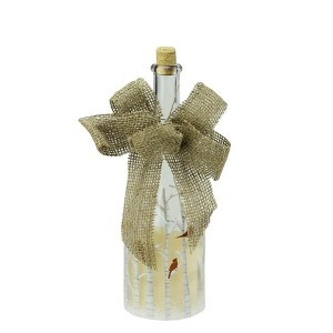 Northlight 10" LED Flameless Pillar Candle in a Clear Glass Bottle Lantern with Bird Accents - 1 of 4