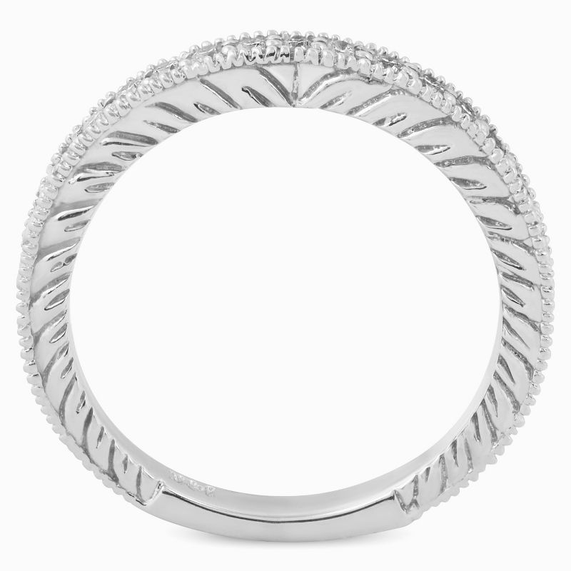 Pompeii3 1/5ct Diamond Vintage Womens Wedding Ring Stackable 14k White Gold Band - Size 7, 2 of 5