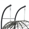 Sapphtopaz Porch Swing Egg Chair Outdoor Wicker Swing Chair Hanging Basket Chair with Cushion and Hanging Stand for Garden, Indoor, Terrace - 3 of 4