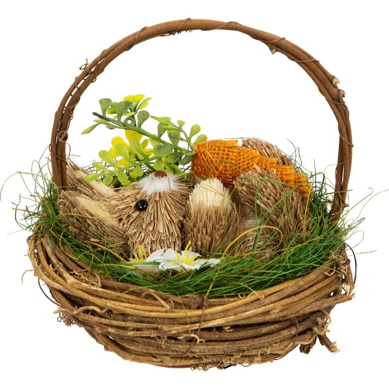 Northlight Bunny in Woven Basket Easter Decoration - 6.5", 1 of 7