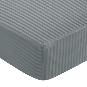 PiccoCasa 100GSM Microfiber Striped Bed Fitted Sheet 16 Inch Deep Pocket Bed Mattress Cover - 1 of 3
