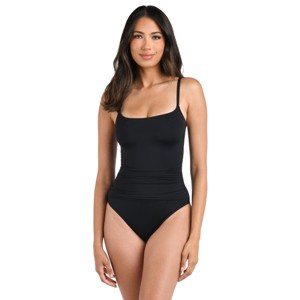 La Blanca Women's One Piece Swimsuit Island Goddess Shirred Side Women's Bathing Suit - 1 of 2