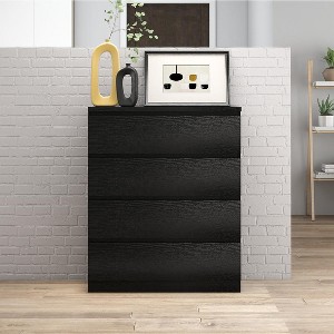 4 Drawer Dresser, Black Dresser for Bedroom, Wood Dressers Chest of Drawers with Storage, Anti-Tipping Device - 1 of 4