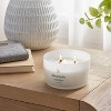 3-Wick Milky Glass Wooden Wick Black Cedar Jar Candle 13oz - Threshold™ - 2 of 3