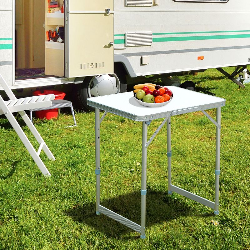 Outsunny Aluminum Lightweight Portable Folding Easy Clean Camping Table With Carrying Handle, 2 of 8