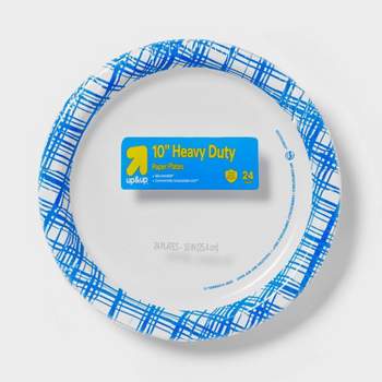 Disposable Paper Plates 10" - Blue Plaid - 24ct - up & up™