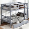 NicBex Twin Over Twin Rubber Wood Bunk Bed with 2 Drawers,Convertible Bed Frame with Ladder and Safety Guardrail for Kids Teens Dorm Rooms - 4 of 4