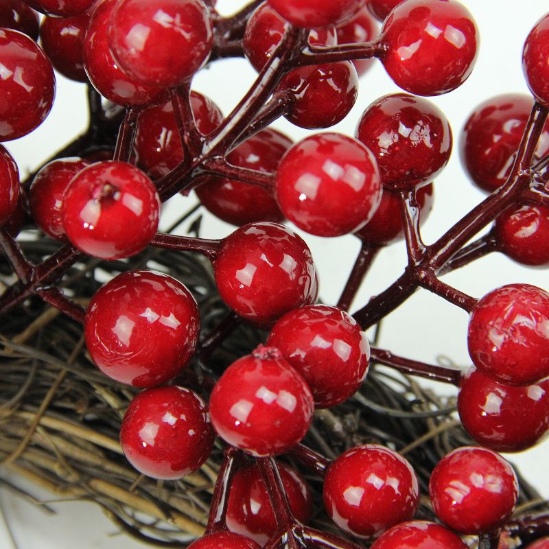 Northlight 16" Unlit Crimson and Merlot Red Berries Artificial Winter Christmas Wreath, 4 of 5