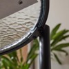 25.59in Double-Layered Circular Rippled Glass + PE Rattan Panel, Black Iron Frame Coffee Table - 3 of 4