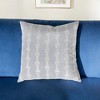 HomeRoots 20" Light Blue and White Cotton Throw Pillow With Embroidery - 2 of 3