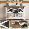 Slim Rustic Entryway Tables with Sliding Barn Doors, Storage, Wooden Tv Stand Hallway Furniture Buffet Cabinet Sideboard - 2 of 4
