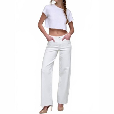 Women's Mid Rise Dad Straight Leg Jeans - HIDDEN