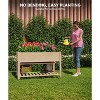 Outdoor Wooden Raised Garden Bed,48x24x30in Elevated Large Planter Box with Wheels for Patio Flowers Cultivate Herbs, Vegetables & Fruits - 3 of 4