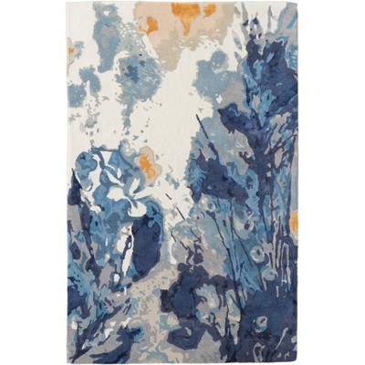 Dafney Transitional Floral & Botanical Blue Area Rug