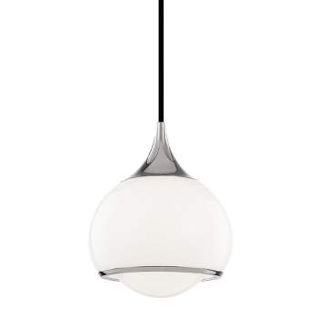 Mitzi Reese 1 - Light Pendant in  Polished Nickel Shiny Opal White Glass Shade  Shade