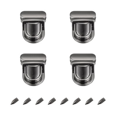 Unique Bargains Zinc Alloy DIY Wallet Purse Making Decorative Turn Lock Clasp 4 Pcs