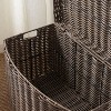 SOL HOME 24"x14"x15" Joseph Rectangular Curve Resin Wicker Trunk Chocolate Brown: Storage Chest for Home - 4 of 4