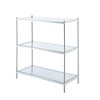 30.25" Royal Crest 3 Tier Bookcase Chrome - Breighton Home: Modern Glass, Metal Frame - 4 of 4