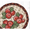 Earth Rugs Holly Berries Round Coaster – 7"x7" Braided Jute with Hand-Stenciled Holiday Design - 2 of 3
