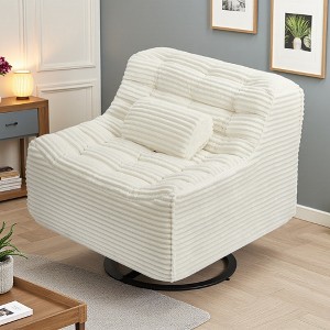 Oversized Plush Foam Swivel Glider Chair with Adjustable Pillows - 1 of 4