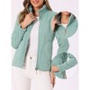 INSPIRE CHIC Women's Full Zip Long Sleeve High Neck Side Pockets Winter Fleece Jacket - 2 of 4